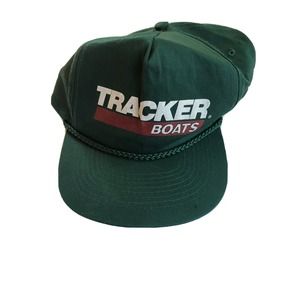 Vintage Tracker Boats Snapback 90s Fishing Hat Green Cap W/ Rope Cobra Caps
